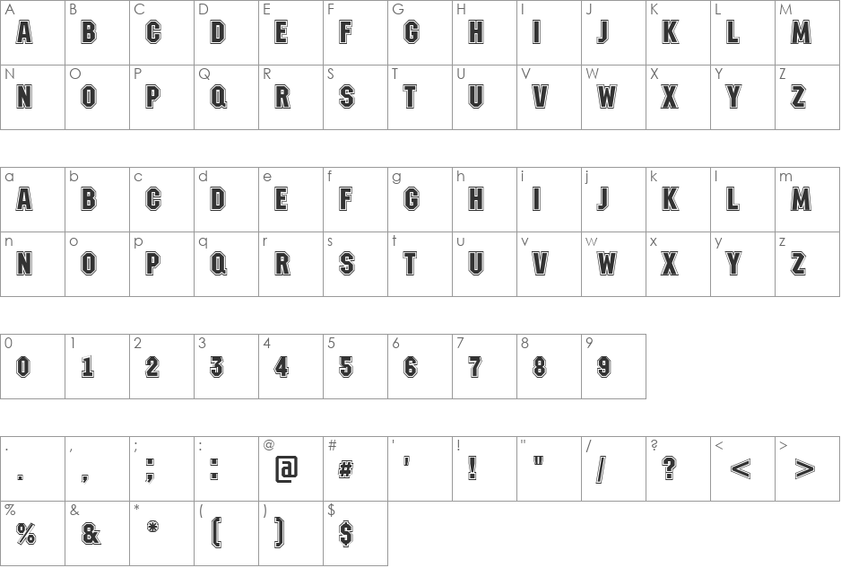 a_MachinaNovaGr font character map preview