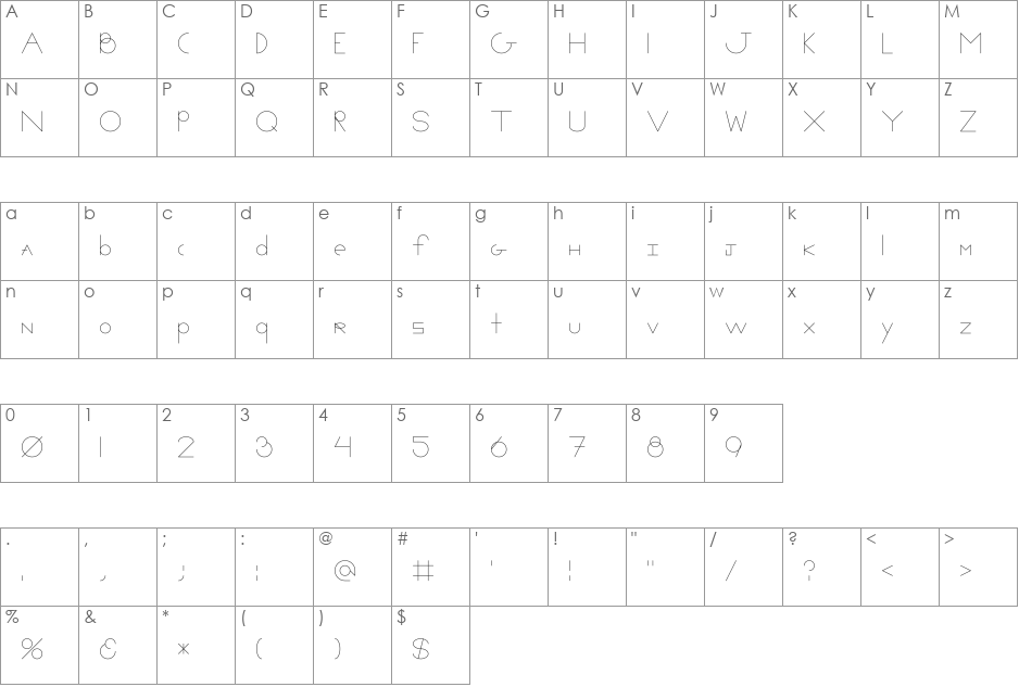 OpenDoc Rocks font character map preview