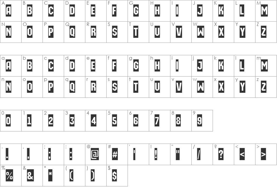 a_MachinaOrtoCm font character map preview