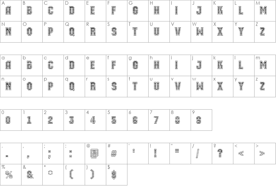 a_MachinaOrtoMltGr font character map preview