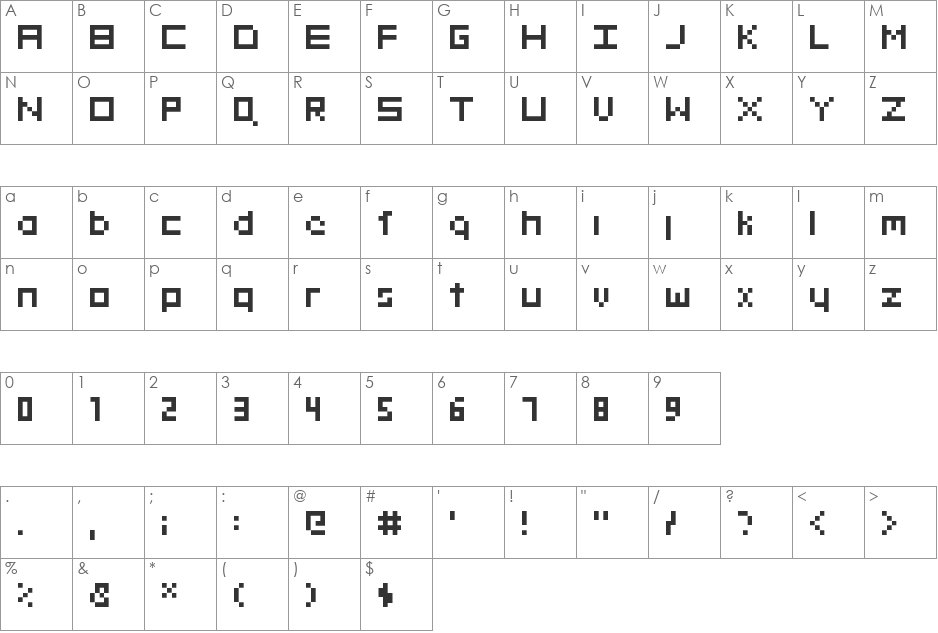 Orbit Regular font character map preview