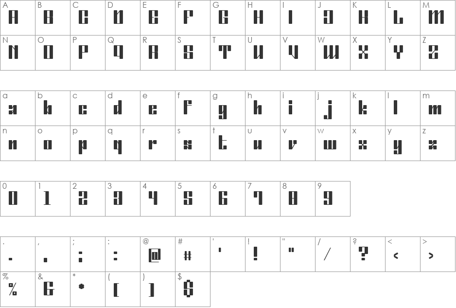 Ordinatum Medium font character map preview