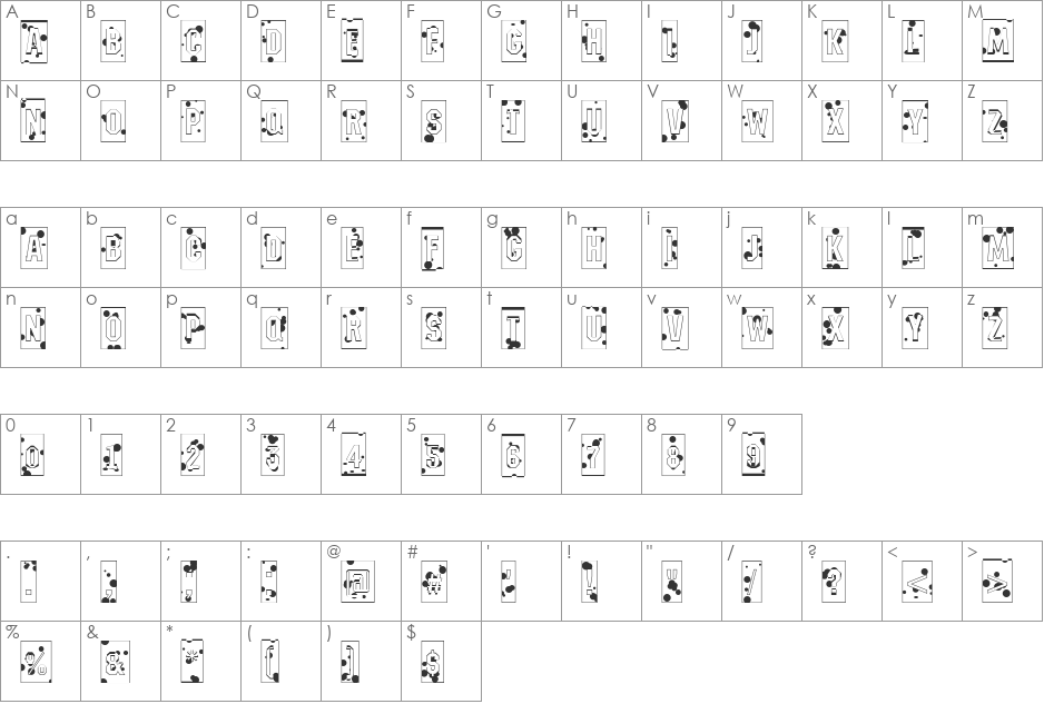 a_MeccanoCmInkb font character map preview