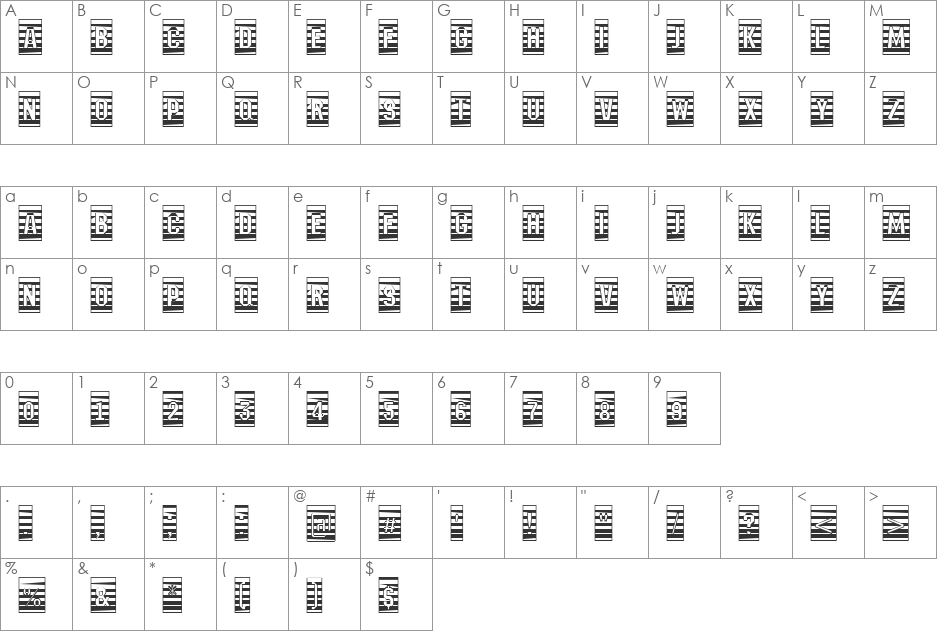 a_MeccanoCmMr font character map preview