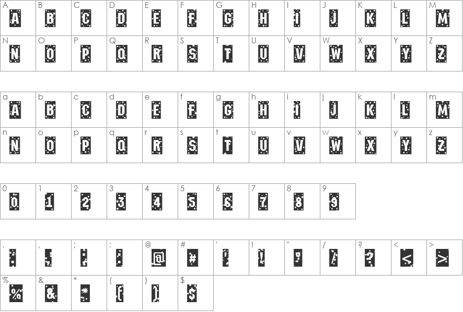 a_MeccanoCmNtSt font character map preview