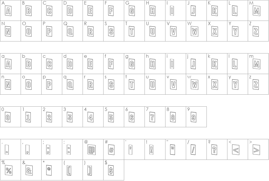 a_MeccanoCmOtlDn font character map preview