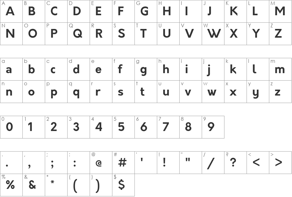 Orkney font character map preview