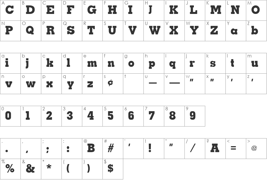 Orleans font character map preview