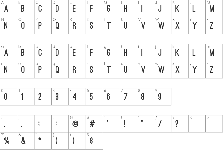 Ostrich Sans Rounded font character map preview