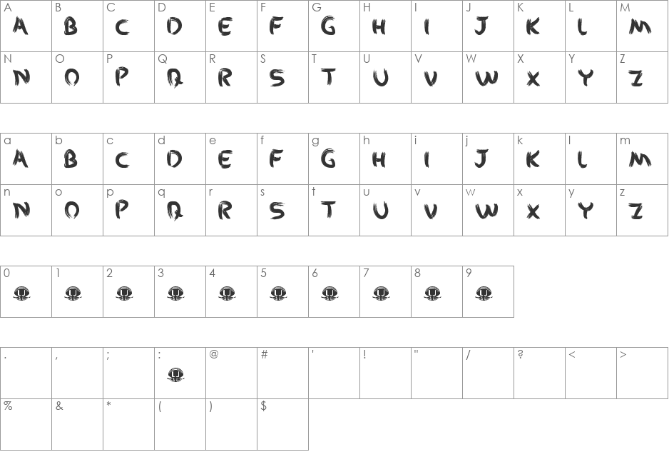 Overcome font character map preview