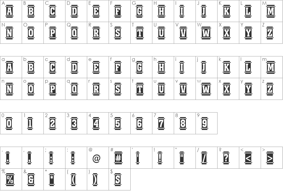 a_MonumentoTtlNrDcCm font character map preview