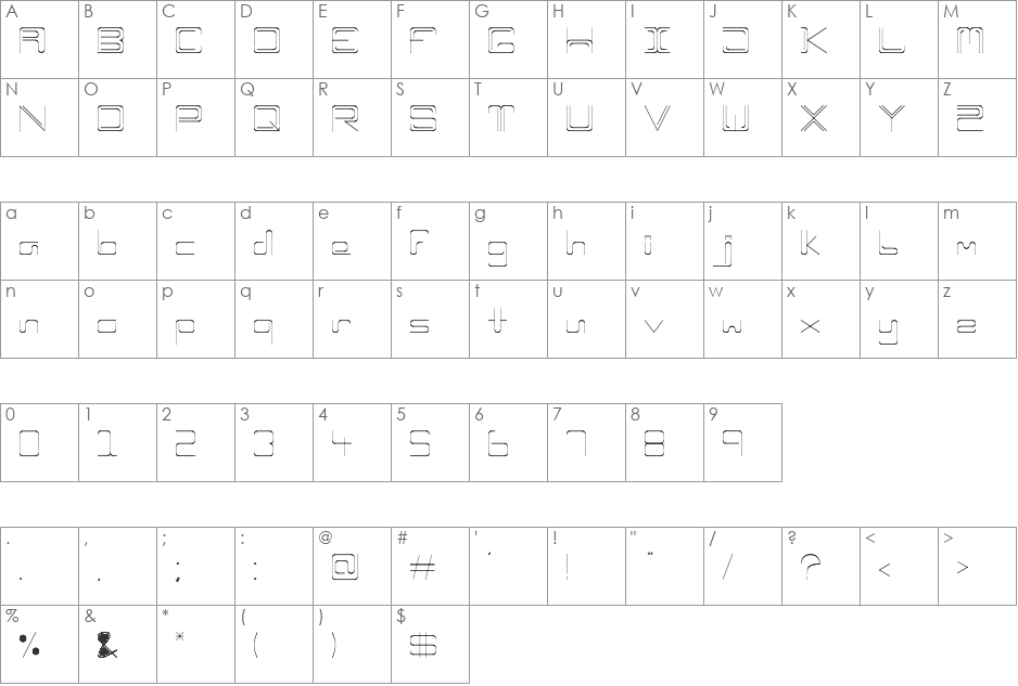ozone font character map preview