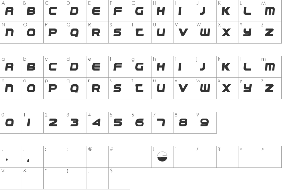 ! PEPSI ! font character map preview