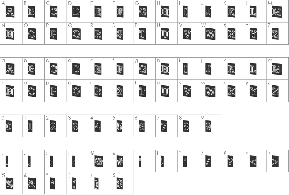 a_NoterCmGrDn font character map preview