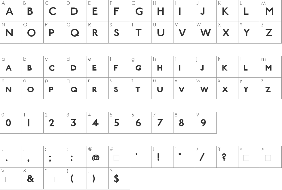PaddingtonSC  Bold Small Caps font character map preview