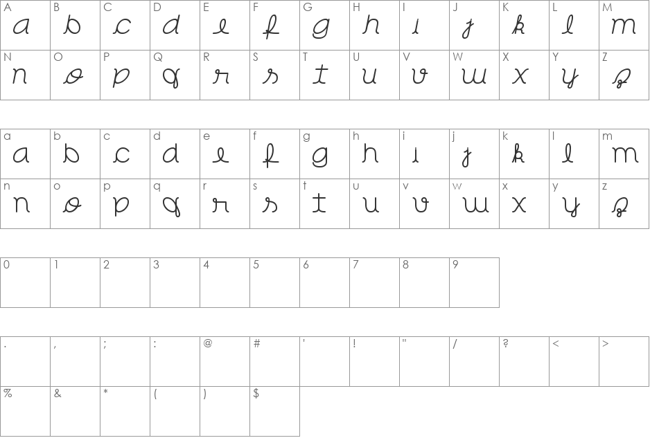 PaFFile Assignature font character map preview