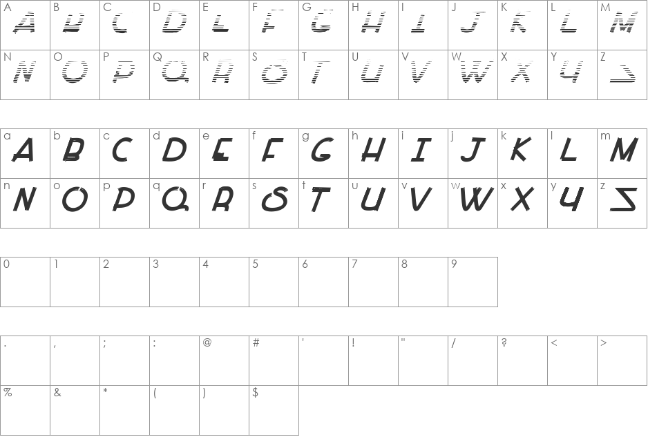 Paint all Time font character map preview