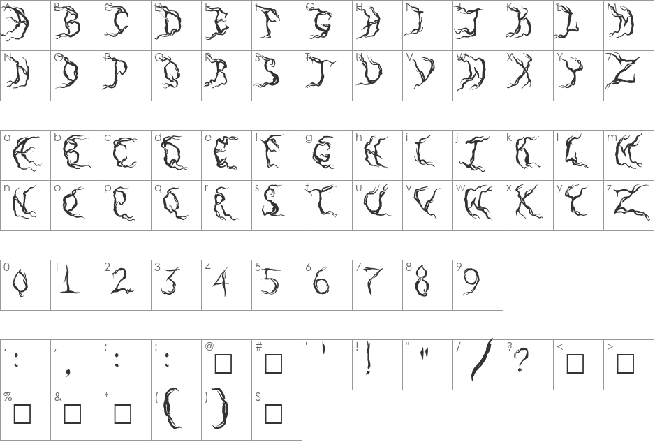 PAINT-IT-DARK (RUS-ENG) font character map preview
