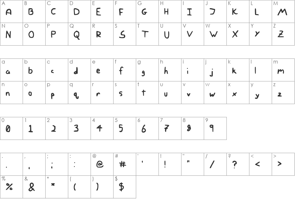 paint.exe font character map preview