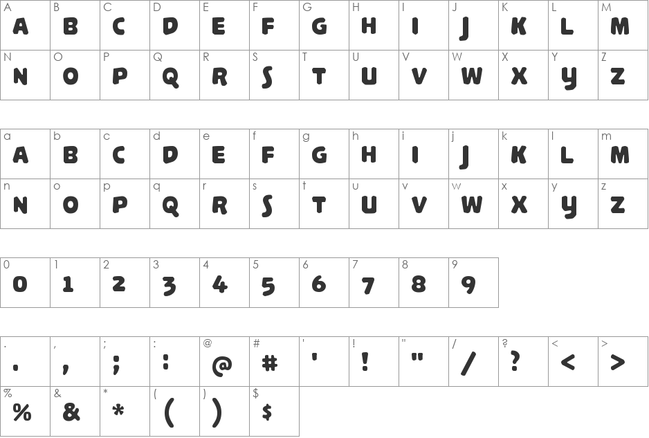 Palamecia Titling font character map preview