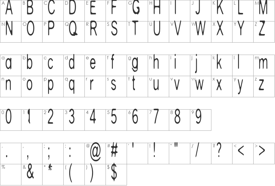 Pale Ale Purveyor font character map preview