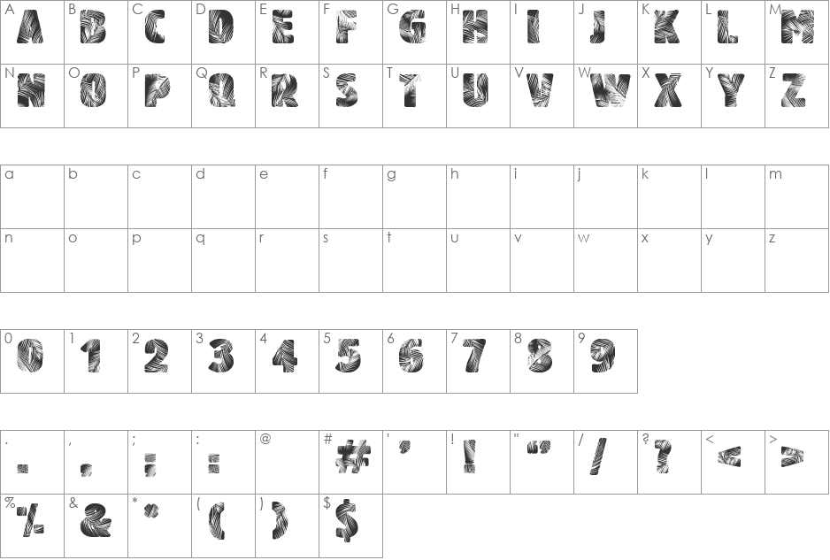 PALM BEACH font character map preview