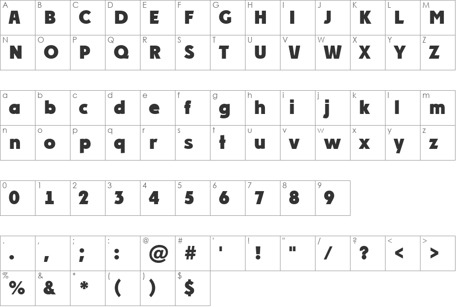 a_PlakatCmpl font character map preview