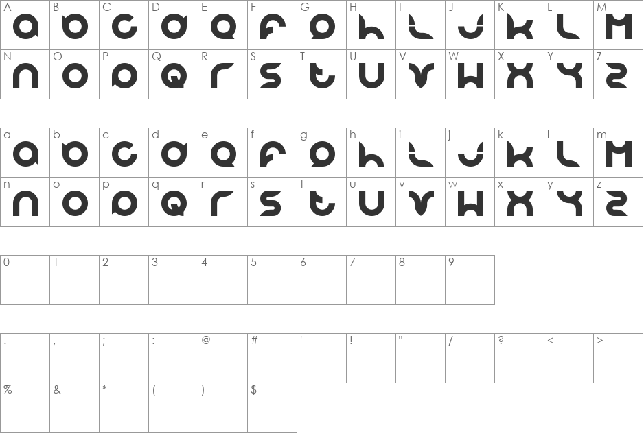 pandaman font character map preview