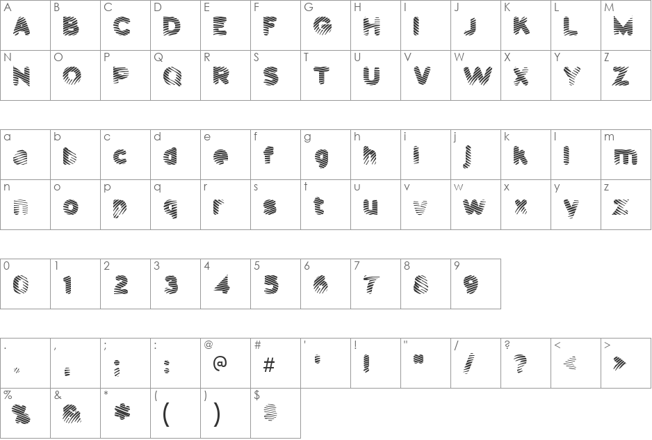 Pants Patrol font character map preview