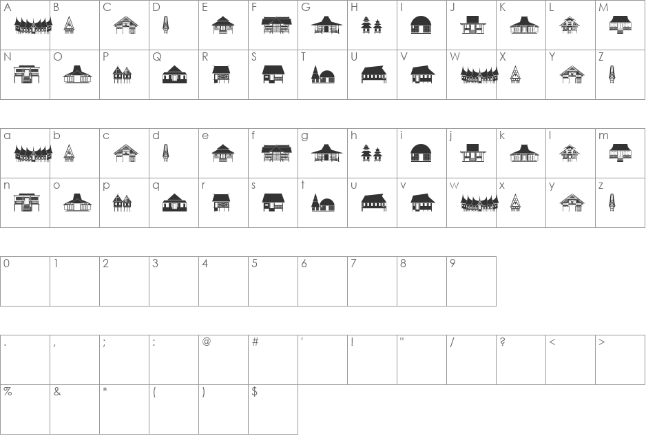 Papan Kita font character map preview