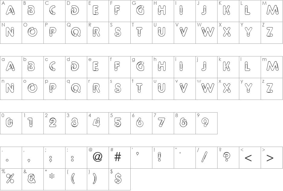 Paper Clip font character map preview