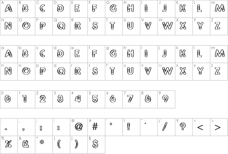 Paper Clip Bold font character map preview