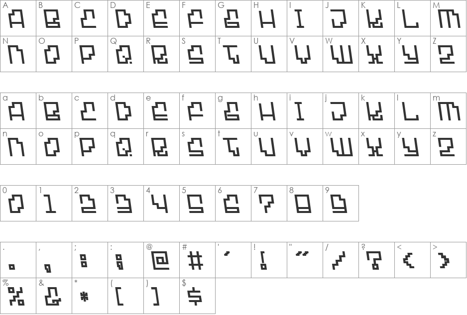 Paper Clips font character map preview