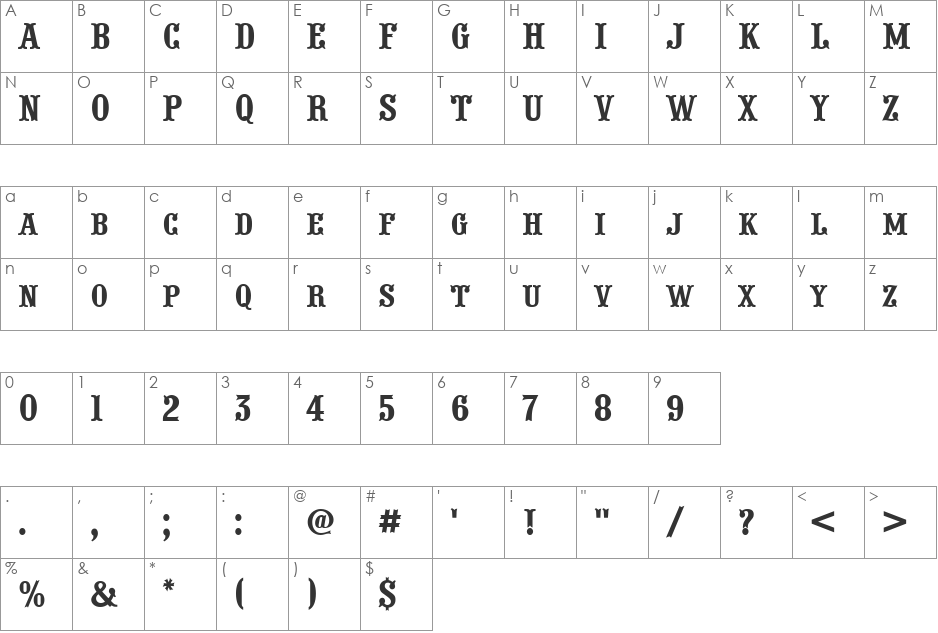 a_PresentumCpsNr font character map preview