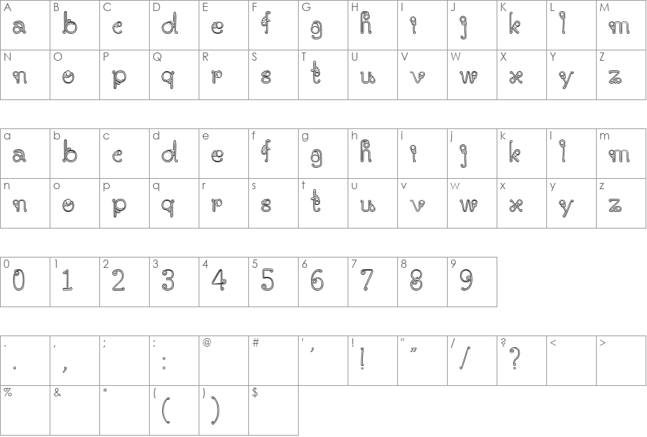 parangrusak font character map preview