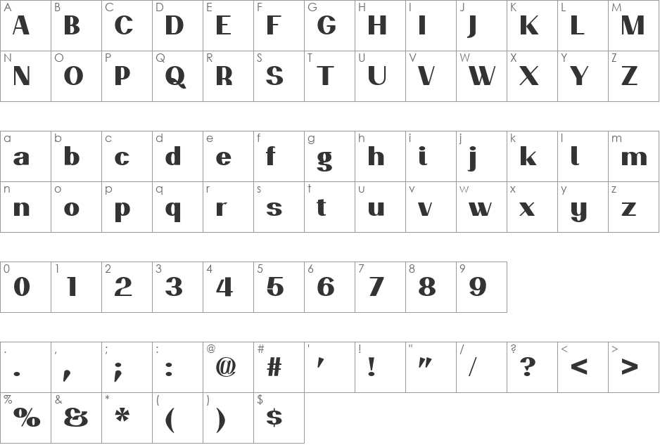 PassionSansPDao font character map preview