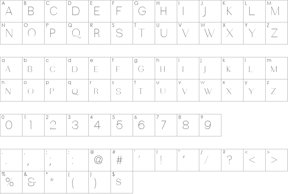 PassionSansPDba font character map preview