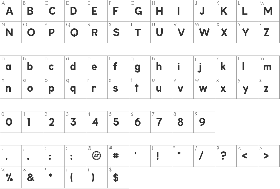 Patagonia font character map preview