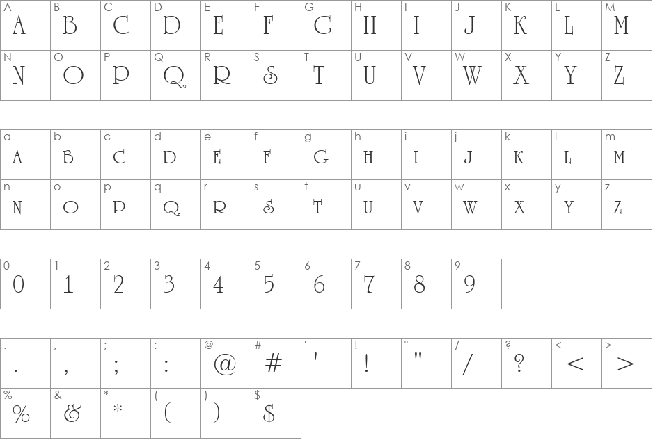 a_RomanusCps font character map preview
