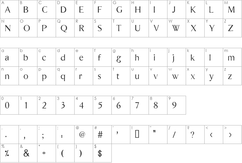 Pazmaveb font character map preview