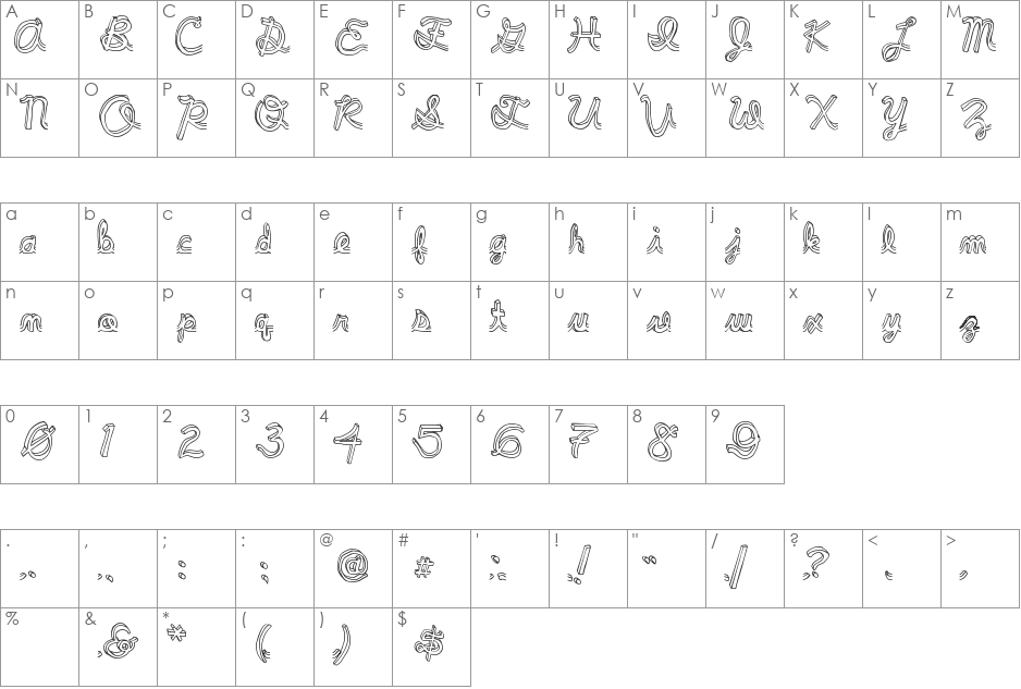 pee pants script font character map preview