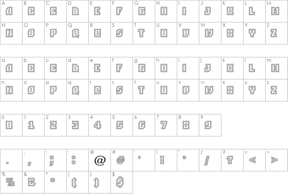 a_Simpler2Otl font character map preview