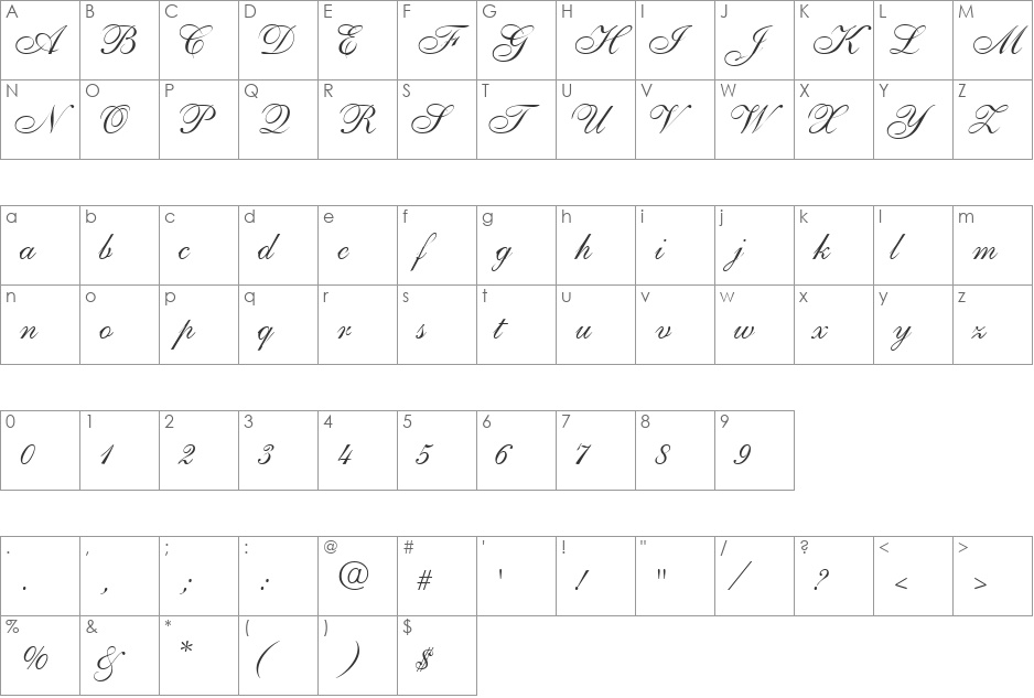 PenTweaksOneSSK font character map preview