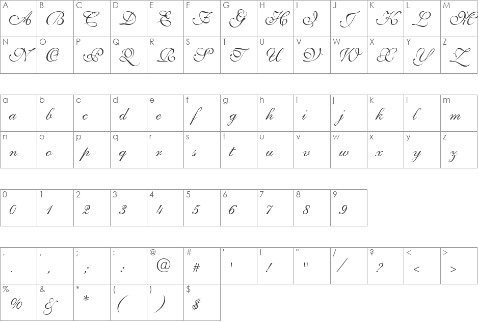 PenTweaksThreeSSK font character map preview