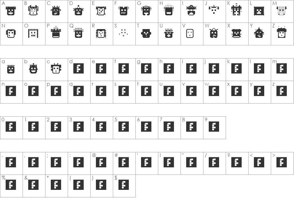 People Diverse font character map preview