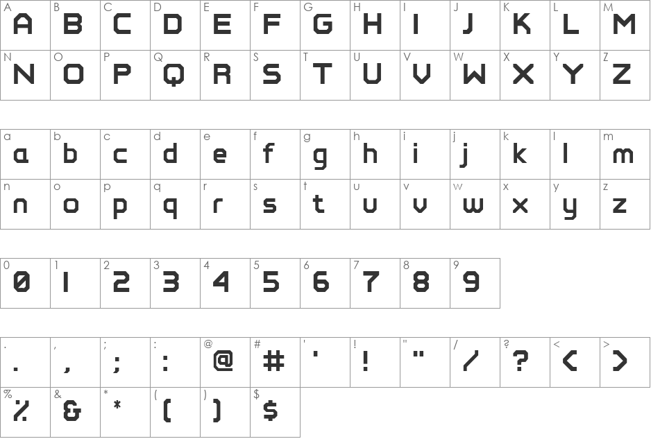 PerfectPixel font character map preview