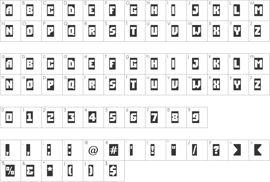 a_SimplerCm font character map preview