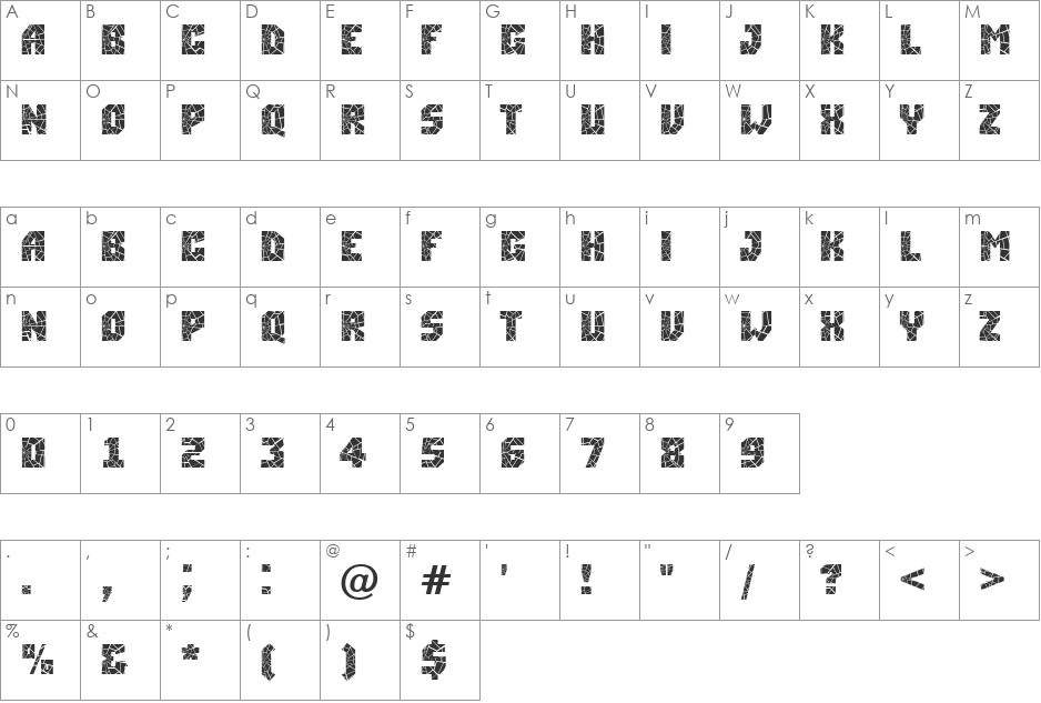 a_SimplerCrk font character map preview