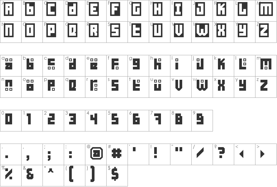 Pesagi Lemu font character map preview