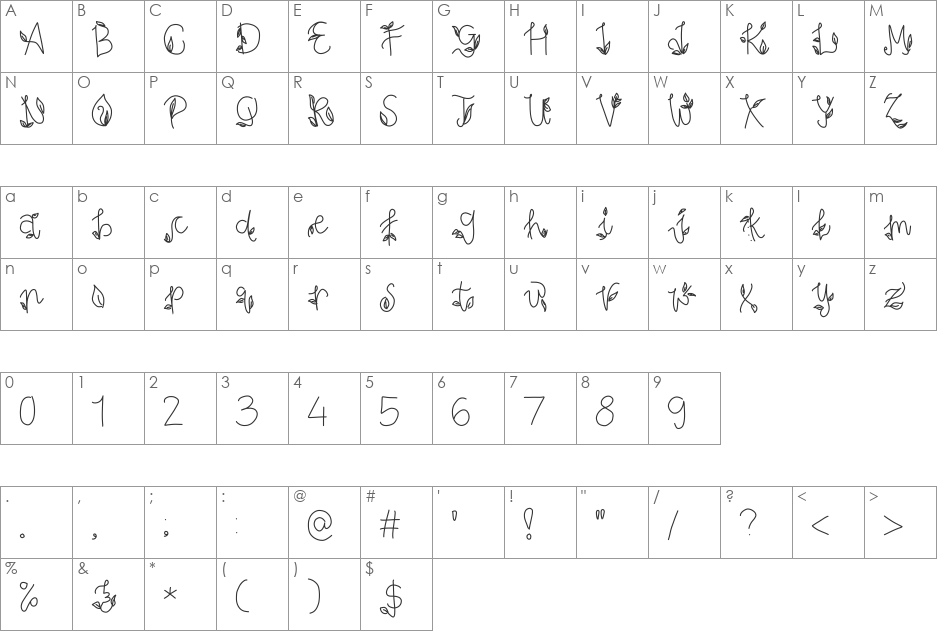 Pesona Indonesia font character map preview